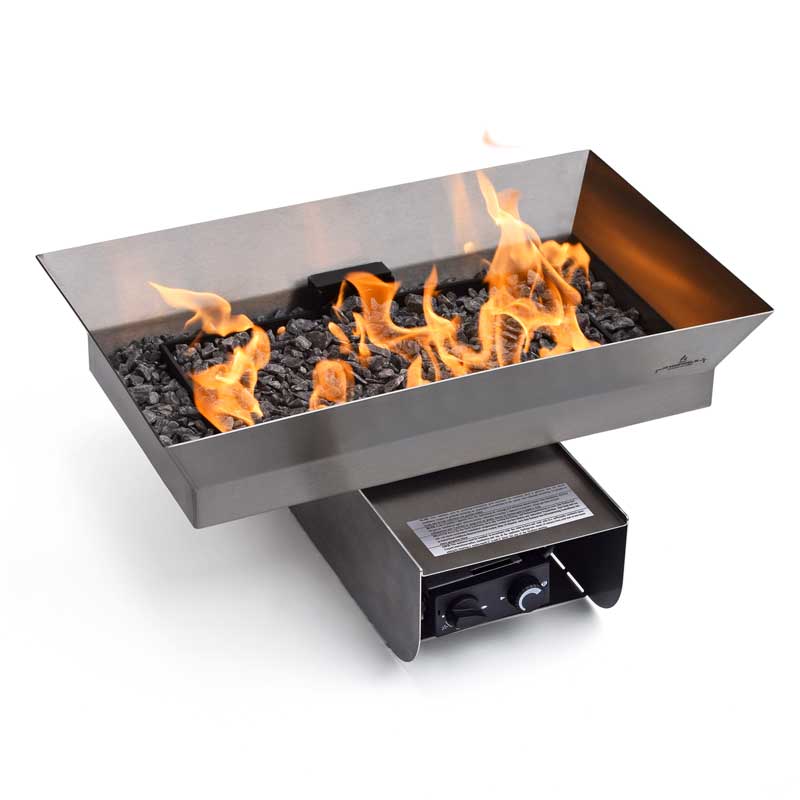 Fireplace With Fixed Stainless Steel Flame Tray